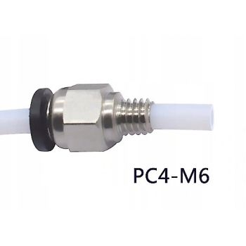 złącze, szybkozłączka PC4-M6 Bowden, 3D, 1,75