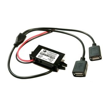 przewód - przetwornica nap. 12V x 2x5V/3A USB
