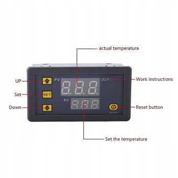 termostat cyfrowy - ogrzewanie chłodzenie - 12V