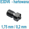 dysza drukarki E3DV6, HARTOWANA 0,2mm fil 1,75 mm.