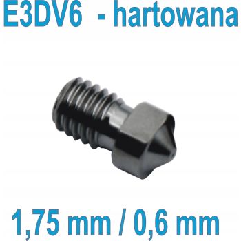 dysza drukarki E3DV6, HARTOWANA 0,6mm fil 1,75 mm.